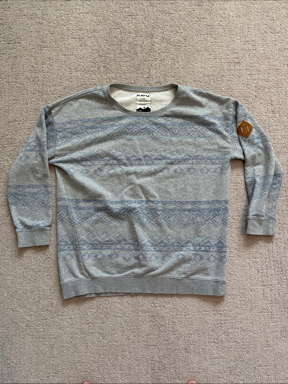 Kavu Women’s Live Well Light Gray Crewneck Sweater